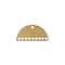 John Bead Beadwork Findings Gold 9 Hole Half Moon Semicircle Pendant, 10ct.